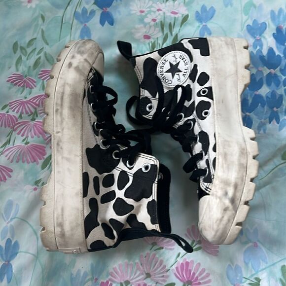 Converse Chuck Taylor All Star Lugged Shoes Women’s Size 7 Cow Print Platform - Picture 2 of 11